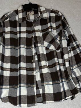Woolrich Brown, White & Gray Plaid Button-Down Shirt